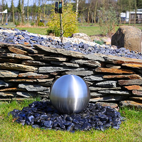 CLGarden Edelstahlkugel Brunnenkugel 30cm matt gebürstet für Springbrunnen Gartenbrunnen Zierbrunnen Wasserspiel Kugelbrunnen von CLGarden