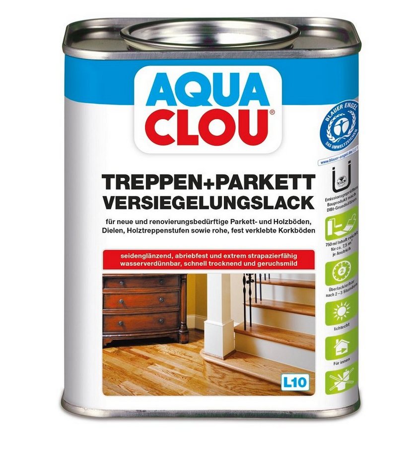 CLOU Bodenversiegelung CLOU Aqua Clou Treppen- und Parkettversiegelungslack L10 Seidenglänzen von CLOU