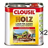 CLOUsil Holzlasur Holzschutzlasur für außen edelgrau dunkel Nr. 26, 2×2.5L: Wetterschutz, UV-Schutz, Nässeschutz und Schimmel für alle Holzarten - in verschiedenen Farben von CLOU