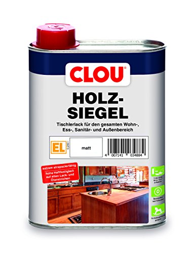 CLOU Holz-Siegel Tischlerlack: Premium Klarlack zur Lackierung von Möbeln, Treppen, Parkett und im Garten, matt, 0,25 L von CLOU