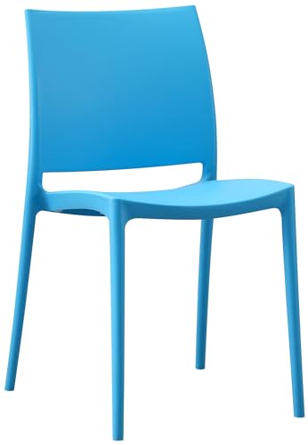 CLP Stuhl Meton I Pflegeleichter Stapelstuhl Aus Wetterfestem Kunststoff, Farbe:blau von CLP