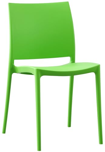CLP Stuhl Meton I Pflegeleichter Stapelstuhl Aus Wetterfestem Kunststoff, Farbe:grün von CLP