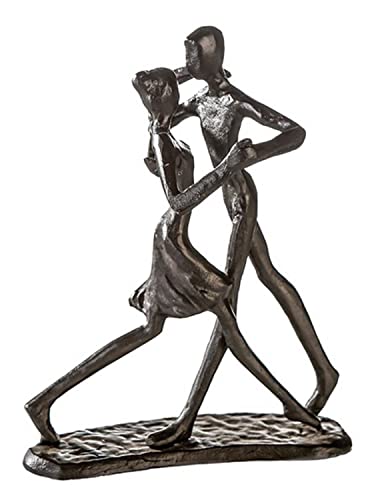 CMD Kunst Figur, Skulptur mit Spruch und Weisheit, DAS Leben IST EIN Tanz, aus Eisen BRÜNIERT, Größe 17 x 13 x 8 cm, tolle Geschenkidee für besondere Plätze von CMD