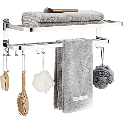 CMHEAQND Badezimmer Regal Wand Regal Toilette Badezimmer Küche Badezimmer Speicher Regal Wand Hängekorb Multifunktionale Lagerung, Silber, 70cm von CMHEAQND