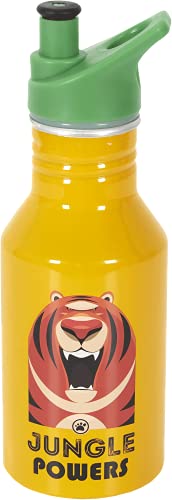 COOK CONCEPT KA4832 Children's Animal Transport Bottle 50 cl Metal - Aluminium, Yellow/Red/Black/Green, 7.5 x 7.5 x 21.5 cm von CMP