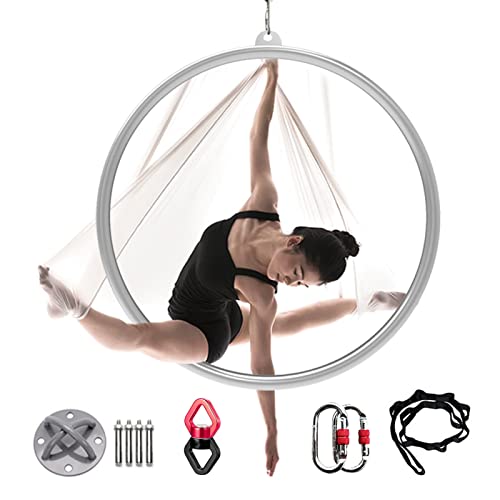 Aerial Hoop Ring Indoor Outdoor Yoga Luftreifen, 80/85/90/95/100cm Erwachsene Lyra Hoop Luftring Set, Einzelpunkt-Yoga-Reifen Gymnastik Akrobatische Gewichtsabnahme ( Size : Diameter-85cm(33 1/2") ) von CMYUN