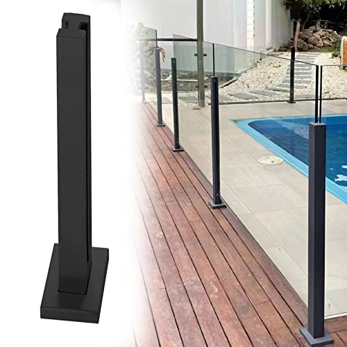 Glasgeländer Schwarzer Quadratischer Glasgeländerpfosten - Balkon-Gartendeck-Glasbalustradenpfostensystem, Hochleistungs-Handlauf-Leitplankenpfosten für Den Innen- Und Außenbereich (Color : Black Mid von CMYUN