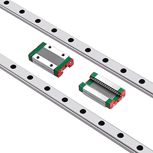 CNCMANS Linearschiene 2 Stück MGN9 400mm Linearführung Miniatur Lineare Schienenführung mit 2 Stück MGN9H Carriage Block für CNC-Maschine (MGN9H-400mm H-Type) von CNCMANS