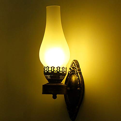 Einfach Kreativ Wandleuchte Vintage Antik Nostalgie Innen Design Wandlampe Rund Weiß Glas Lampenschirm Lampenfassung Rustikale Wandleuchte Innen Lampe von COCOL