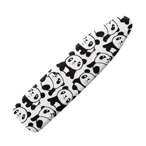 COEQINE 38,1 x 137,2 cm Panda Bügelbrettbezug Stretch Haken für rutschfeste Abdeckung mit schwarz weiß für Zuhause dekorativ von COEQINE