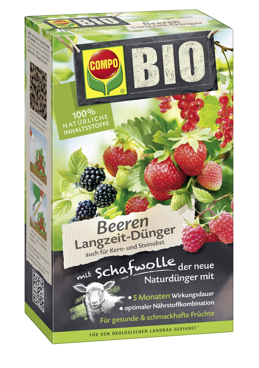 COMPO BIO Beeren Langzeit-Dünger mit Schafwolle 750 g von COMPO