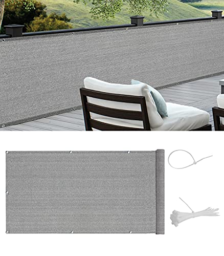 Cool Area Balkon Sichtschutz HDPE UV-Schutz Leicht Transparent ,Balkonverkleidung mit Kabelbinder, 90x500cm, Braun-grau von COOL AREA