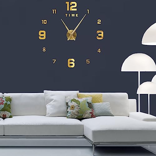 Coraltree 3D Wandtattoos Wanduhr DIY Wanduhren Dekoration Uhren für Büro Wohnzimmer Schlafzimmer Uhr Geschenk Home Dekoartikel (Gold) von Coraltree