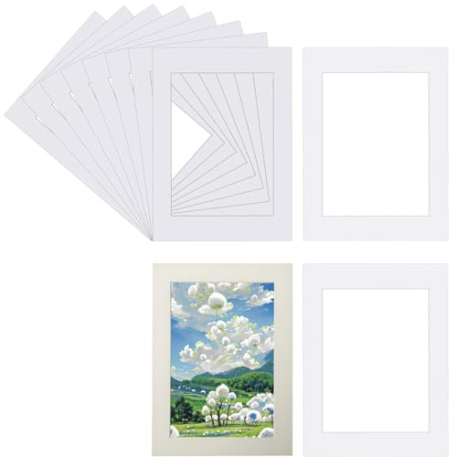 CPRNQY 10 Stück Passepartout Nach Maß,MaßGeschneiderte Poster Kunstdrucke für Bilder mit WeißEm Karton,WeißEr Karton für Bilder,Fotos und Kunstdrucke,Hochwertiger StraßEnpass Karton von CPRNQY