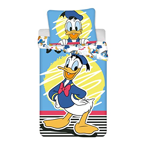 Donald Duck Disney Wende Bettwäsche Kopfkissen Bettdecke Set für 135/140 x 200 cm von CR-Lights