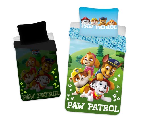 Paw Patrol Fluoreszierende Bettwäsche Baumwolle Kopfkissen Bettdecke Chase Marshall Rocky 135x200cm von CR-Lights