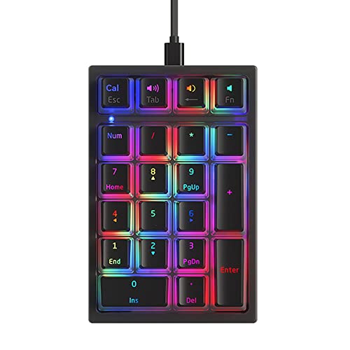 CRAKES K10 Mechanische digitale 21 Tasten Gelb Pudding Keycap RGB – beleuchtet Innenschale transparent -B von CRAKES