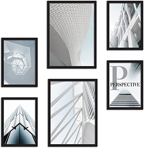 CREARREDA Perspective Wanddruck-Set – ohne Rahmen – Wanddekoration für Zuhause und Büro – zertifizierte Materialien, Made in Italy – passendes Poster 2 x A3 & 4 x A4 B3-30 x 42 & 21 x 32 cm von CREARREDA