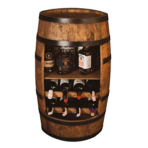 CREATIVE COOPER Weinschrank mit Regal und Weinliege - Retro Weinregal - 80 cm x 50 cm - Erlenholz Fassbar - Farbe wenge von CREATIVE COOPER