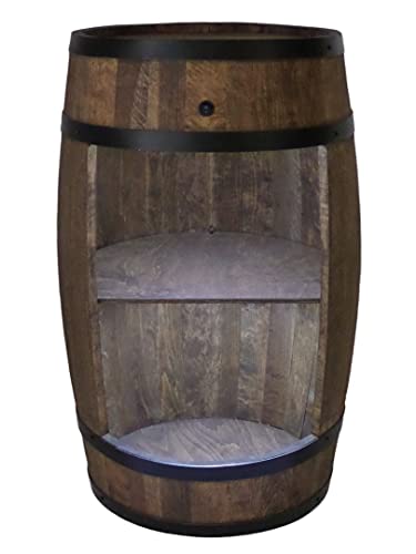 Holzfass Hausbar mit LED-Leuchten - Weinschrank im Retro Stil - Weinfass Bar - Weinregal Holz - Holzbar 80cm hoch - Elegante Möbel, Wohnzimmer Deko - Fassbar Stehtisch und Flaschenständer (Wenge) von CREATIVE COOPER