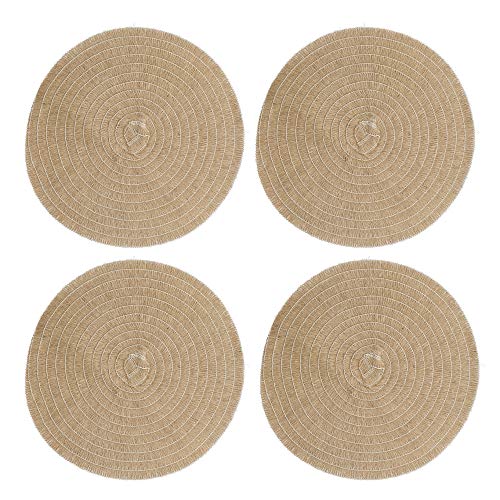 Creative Tops 4-er Set Jute Tischsets, natürliche Tischmatten aus Sackleinen, Braun, 41 cm Durchmesser von CREATIVE TOPS