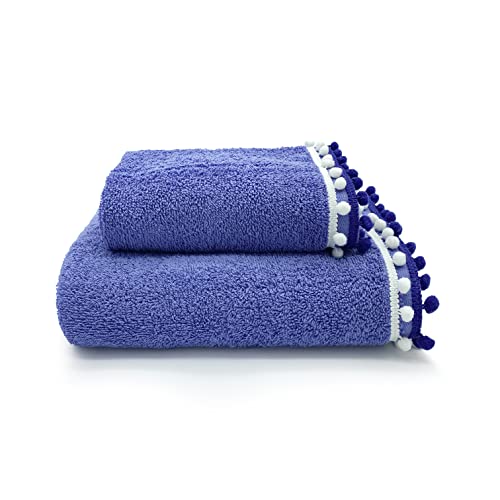 CREOLE Byblos 2 Badetücher, Baumwolle, Blau von CREOLE