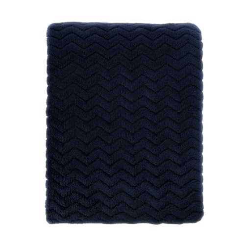 CREVENT Leichte, gemütliche, warme plüschige Fleece-Baby-Decke für Mädchen, Kleinkinder, Kinderbett, Kinderwagen, 76 x 102 cm, Wellen, Marineblau von CREVENT