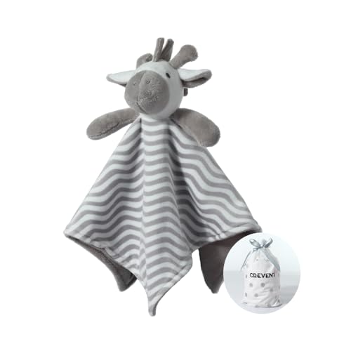 CREVENT Weiche, sichere, Flauschige Babydecke mit Tiergesicht für Mädchen und Jungen, Grau, Zebra von CREVENT
