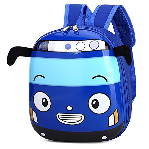 CRGANGZY 3D Cartoon Bus Kleinkind Rucksack Klein Kindergarten Kinder Schultasche Schultasche Büchertasche for Jungen Mädchen Go for An Outing, blau von CRGANGZY
