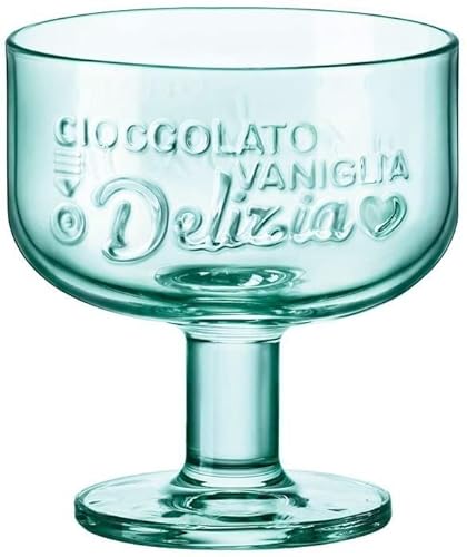 CRISTALICA Eiscremeglas Eisschale Eisbecher Dessertglas Graphia grün 280ml von CRISTALICA