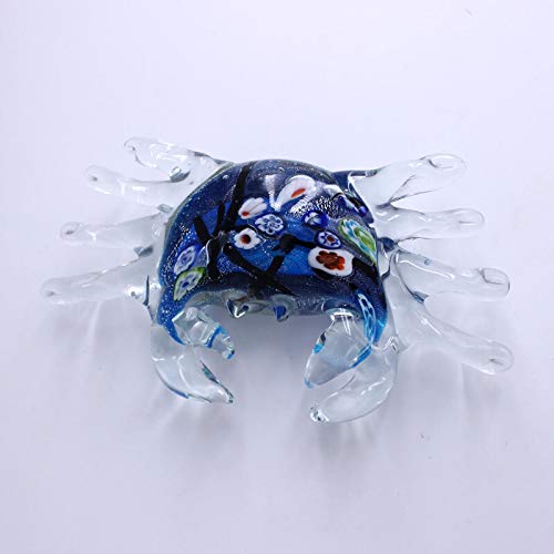 CRISTALICA Glasfigur Krebs blau Murano-Glas 17 cm handgefertigtes Glastier Unikat von CRISTALICA