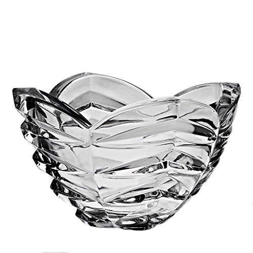 CRISTALICA Schale Obstschale Salatschüssel Waves Transparent 19,5 X 19,5 cm Kristallglas von CRISTALICA