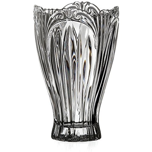 CRISTALICA Vase Blumenvase Silvia Transparent H 22 cm Kristallglas Tischvase Tischdeko Hochzeitdeko von CRISTALICA