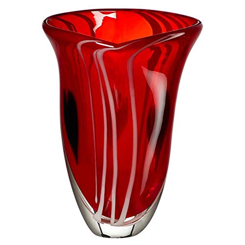 Glasvase Dekoration Glaselement Vase Sumatra Exotica 25,5cm rot von CRISTALICA
