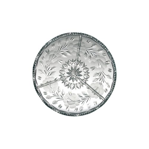 Kabarett Konfektplatte Knabberteller Rebecca Transparent D 31,5 cm Kristall von CRISTALICA