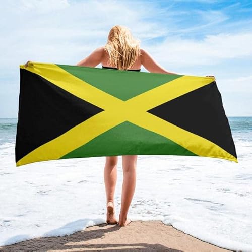 CTQTZ Jamaika Flagge Strandtuch & Badetuch 100x200cm Mikrofaser Strand-Handtuch & Bade-Handtuch von CTQTZ