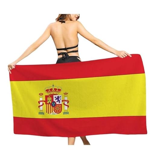 CTQTZ Spanien Flagge Strandtuch & Badetuch 80x160cm Mikrofaser Strand-Handtuch & Bade-Handtuch von CTQTZ