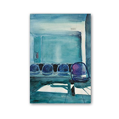 cuadriman Orte Bild Saal Idle, Holz, Blau, 60 x 40 cm von CUADRIMAN