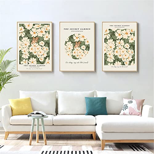 CULASIGN 3 Stück Stilvolles Blumen Bilder Set, Moderne Poster Flower Market Poster Wandbilder Ohne Rahmen, Premium Poster Set Wanddeko für Wohnzimmer Schlafzimmer Esszimmer (30x40cm) von CULASIGN