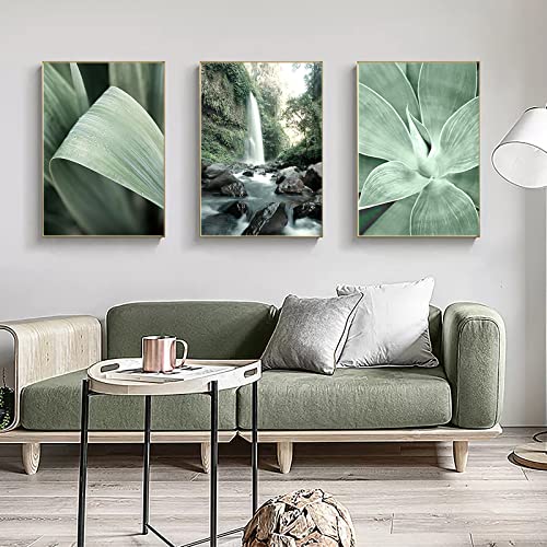 CULASIGN 3er Poster Set Wandbilder, Premium Kunstposter - Natur Pflanzenblatt Eukalyptus- Leinwanddrucke Print Bilder Wandposter Posterset Ohne Rahmen (A,50x70cm) von CULASIGN