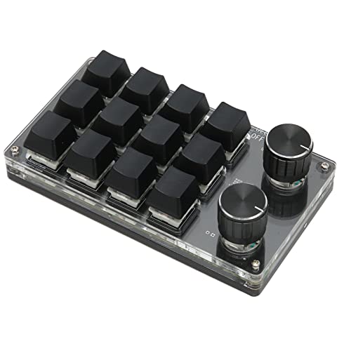 CUTULAMO 12 Tasten Programmierbare Tastatur Mini Mechanische Gaming-Tastatur Typ C auf USB-Schnittstelle Makro-Tastatur mit 2 Knöpfen, Unterstützt Kabelgebundene USB-Konnektivität von CUTULAMO