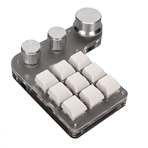 CUTULAMO Maßgeschneiderte Mini-Tastatur, Mini-Tastatur, 3 Tasten, 9 Tasten, Austauschbarer Programmierbarer Schalter, Weit Verbreitet, 1200 MAh für Spiele (Weiß) von CUTULAMO