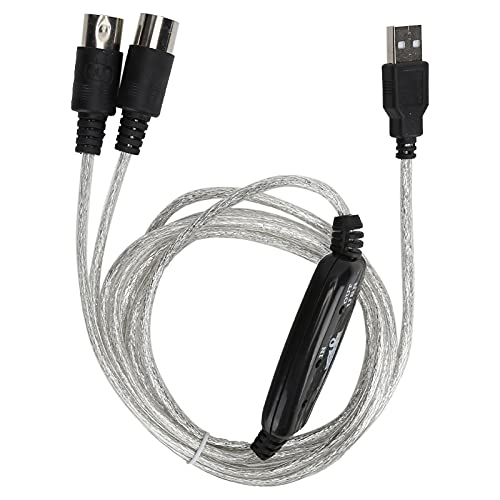 CUTULAMO Midi-auf-USB-Kabel, LED-Anzeige aus PVC, Midi-Kabel zum Anschluss elektronischer Musikinstrumente zum Anschluss von Synthesizern von CUTULAMO