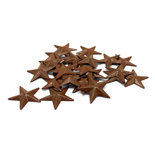 CVHOMEDECO. Primitives Rustikales Landhausdekor Rusty Mini Metal Barn Star Home Dekorative Akzente, 2,5 cm, 24 Zoll Set von CVHOMEDECO.