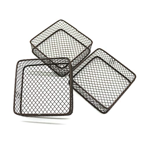 CVHOMEDECO. Mini Metalldraht Aufbewahrungskörbe Schreibtische & Regale Organizer Trinkets Behälter, ideal für Gewürze, Geschenke oder Schenken. 3er-Set. von CVHOMEDECO.