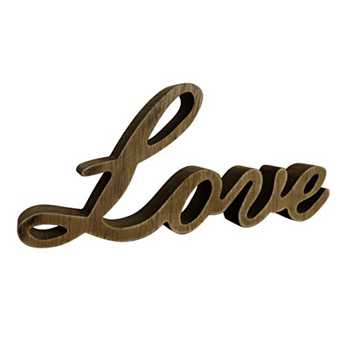 CVHOMEDECO. Rustikales Vintage Distressed Holz Wort Zeichen freistehend "Love" Tischplatte/Regal/Home Wand/Büro Dekoration Kunst, 26 x 11,4 x 2,5 cm von CVHOMEDECO.