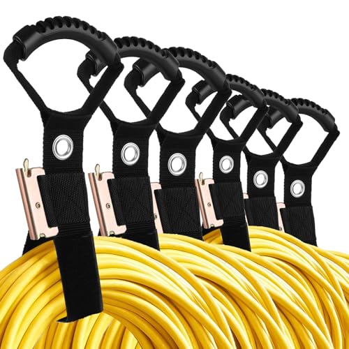 CYEER 6 Stück Kabel Organizer, Verlängerungskabel Organizer & Aufhänger, Hochleistungs-Aufbewahrungsgurte Flexible Klettbänder für Kabel, Drähte, Seile, Schläuche von CYEER