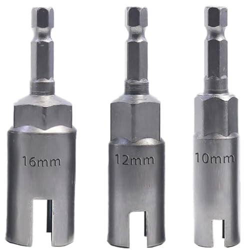 3 Stück Schlagschrauber Steckschlüssel, Universal Sechskant Adapter Steckschlüssel, 10-16mm Steckschlüssel, Für Bohrmaschinen, Schlagschrauber, Schraubendreher Und Steckschlüssel (10/12/16 Mm). von CZlinOduMMX