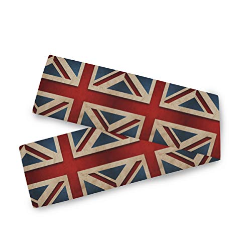 CaTaKu Happy Holiday Tischläufer, Union Jack Tischläufer für Abendessen, Buchtisch, doppelseitiger Druck für Party oder jedes Festival. Modern 90x13 mehrfarbig von CaTaKu