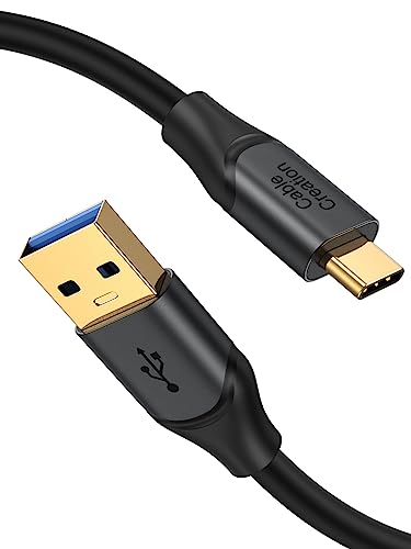 CableCreation USB C zu USB A Kabel 30cm, USB C zu USB 3.1 USB 3.2 Gen2 10Gbps USB A zu C Datenkabel, Android Auto Kabel 3A für USB C Externe SSD MacBook Pro iPad S21, etc,0.3m Grau von CableCreation